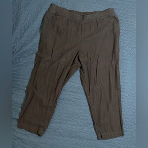 Old Navy Women’s Black Linen Straight Leg Pants with Elastic Waist